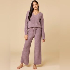 Softies | Waffle Marshmallow V-Neck Luxe Lounge Set | Driftwood